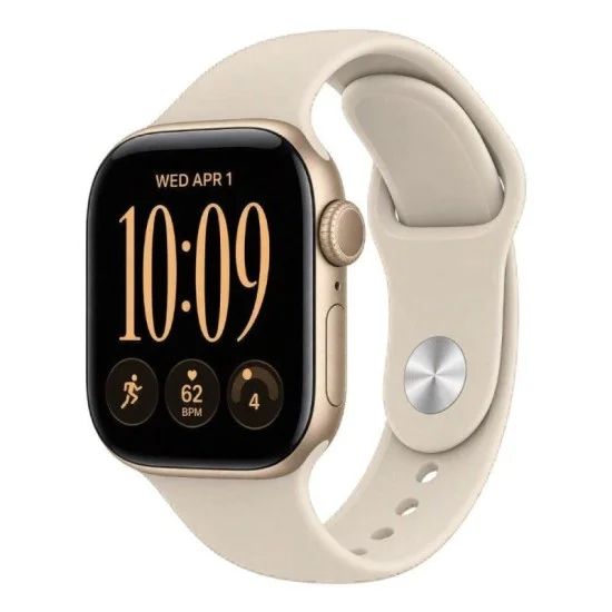 Apple Watch Series 12 GPS 46mm, Light Gold Aluminium Case with Sand Sport Band - M/L